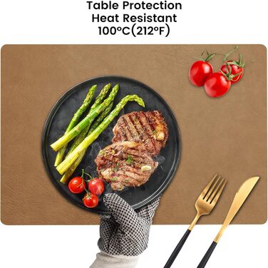 Набори серветок YIHELU: 6 шт., водонепроникні, з штучної шкіри, для кухні та їдальні, м'ятно-зелені/кремові