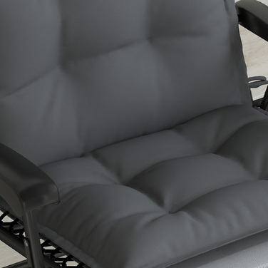 Набір з 2 подушок для шезлонга, водовідштовхувальні, розміром 50x116x5 см, темно-сірого кольору. Підходить для садових шезлонгів.
