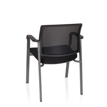 Крісло для відвідувачів / Конференційне крісло MEET сірий сітка / тканина чорний hjh OFFICE
