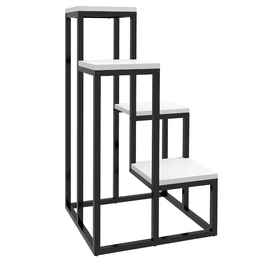 Outsunny Plant Stand Сталевий стелаж для квітів 4 яруси для саду балкон 34x34x70см білий