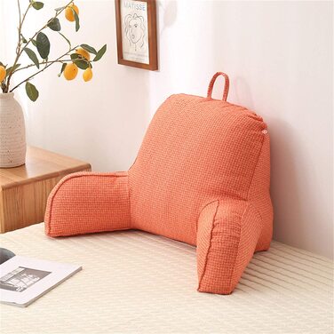 SWECOMZE Подушка для читання з підлокітниками, велика спинка, знімний валик для шиї (Хакі)