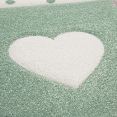 Домашній дитячий килим TT, килим для хлопчиків і дівчаток, дитячий килим в горошок, зірка, 3D смуга, Колір Розмір (160 см круглий, зелений)