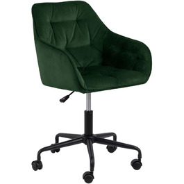 Крісло для офісу Bentley AC Design, зелено-чорне, з велюру та металу, 88,5 x 59 x 58,5 см