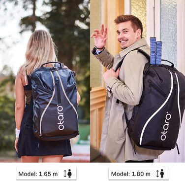 Чоловічий тенісний рюкзак Otaro Pro (42L), інноваційний чоловічий тенісний рюкзак, жіноча Тенісна сумка, чоловічий тенісний рюкзак, Тенісна сумка, професійний тенісний рюкзак-Чорний / сірий світловідбиваючий