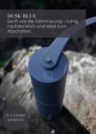 Ручна кавомолка Lambda Coffee з нержавіючої сталі та керамічним жорном | Для еспресо та інших сортів | Матеріал: нержавіюча сталь, дерево, кераміка | Колір: Dusk Blue