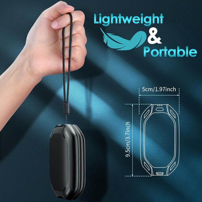 Електричний нагрівач для рук, 2 шт. Перезаряджуваний магнітний кишеньковий нагрівач, ультралегкий та тонкий з великою ємністю 6000 mAh, 3 режими нагріву для чоловіків та жінок, для активного відпочинку, гольфу, кемпінгу, чорний 1