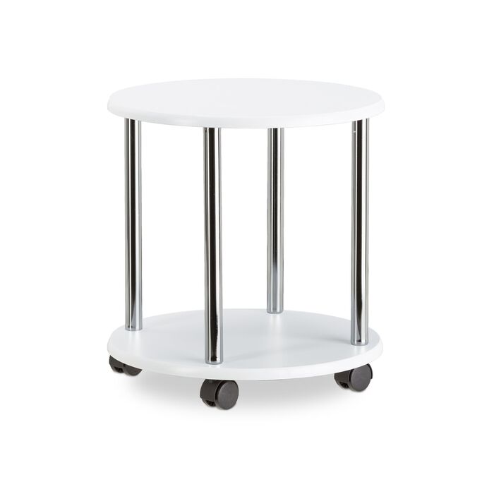 Зручний приставний столик Relaxdays на коліщатках з двома ящиками