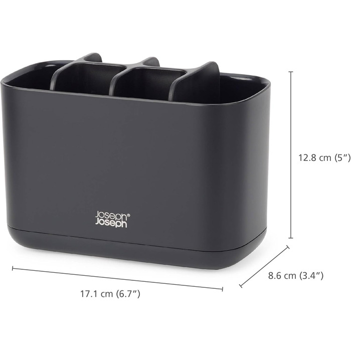 Набір для ванної Joseph Joseph Bathroom Beauties: миска, тримач для зубних щіток, дозатор мила, нержавіюча сталь, чорний