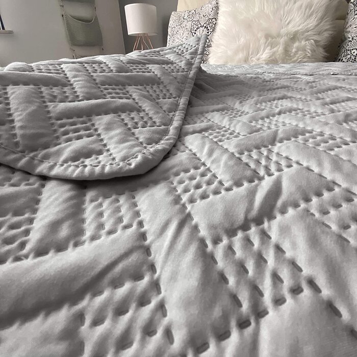 Покривало ліжка & Дивани накидний покривало диван дня плетений візерунок ковдри Betthusse XXL стеля накидний berdecke Altrose 240см х 260см (240 x 260 см, сірий)