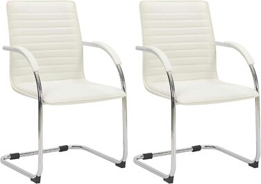 Набір з 2-х відкидних крісел Tira з штучної шкіри, з м'яким сидінням, колір кремовий