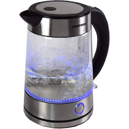 Літровий бездротовий скляний чайник з нержавіючої сталі з синім світлодіодним підсвічуванням чайник Cordess, 2000W-1.7G Rio 2000W 1.7-