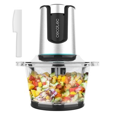 Подрібнювач Cecotec ChopBeat 2000S 500W зі скляною чашею 500г, 4 леза з нержавіючої сталі, 2 швидкості, антиковзкі ніжки