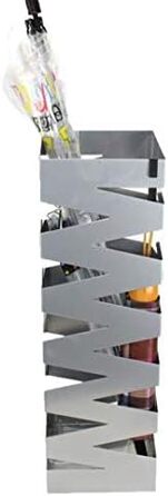 Стійка для парасоль підлогова, квадратна, металева, срібна, 15.5x15.5x49 см