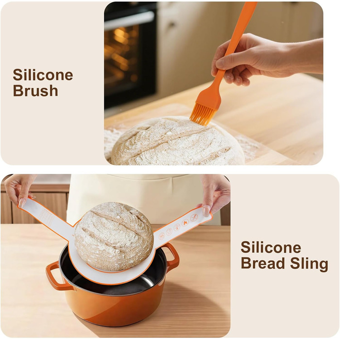 Набір для закваски та випікання хліба: силіконові banneton-кошики (2 шт.), закваска для приготування хліба