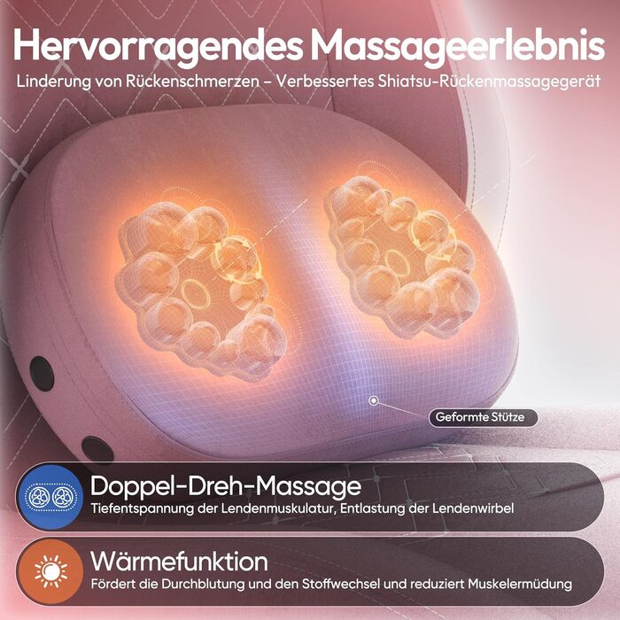 Ігровий крісло Dowinx з масажем, ергономічне, з підставкою для ніг, рожеве, до 200 кг