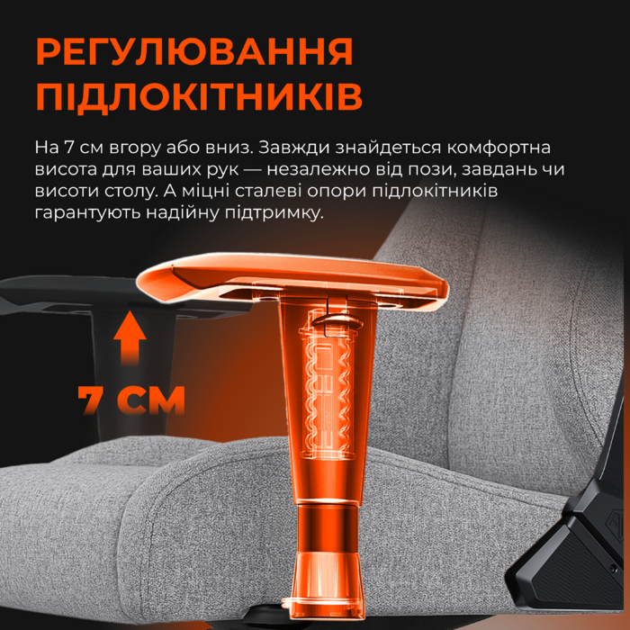 Крісло ігрове Anda Seat Novis Gray Fabric Size L
