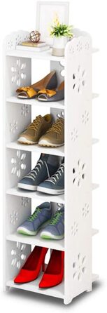 Стійка для взуття Dripex, стійка для взуття з 7 полицями, стійка для взуття, стійка для взуття, багатофункціональна стійка для передпокою, спальні, кухні (Біла, 6 ярусів)