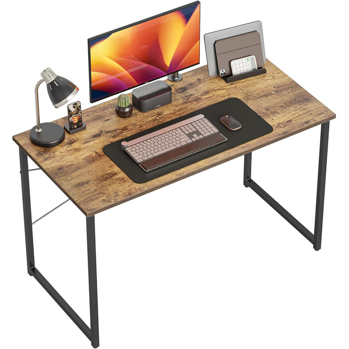 Комп'ютерний стіл CubiCubi 100x48x75 см, білий, для офісу/дому, промисловий дизайн, металевий каркас
