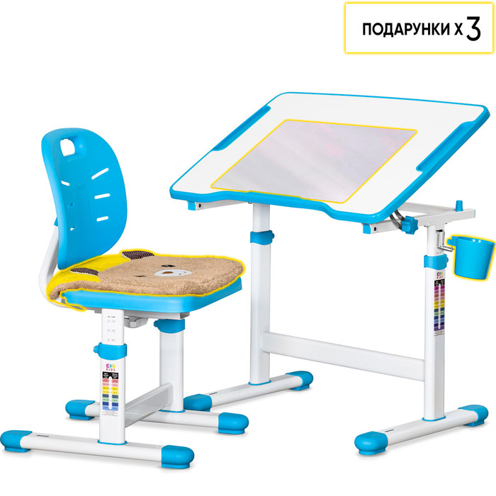 Комплект Evo-kids (стіл+стіл) Evo-07 Ergo Blue (арт. Evo-07 Ergo BL)