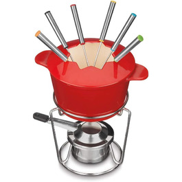 Набір для фондю Cuisinart 13 предметів, чавун, червоний
