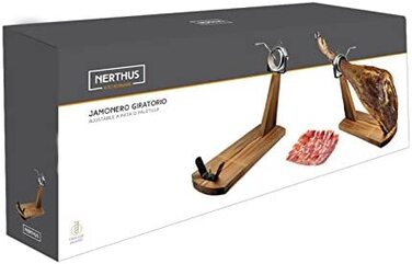 Підставка для шинки NERTHUS FIJ 255, дерев'яна, 45.5 x 18 x 8 см, без ножа