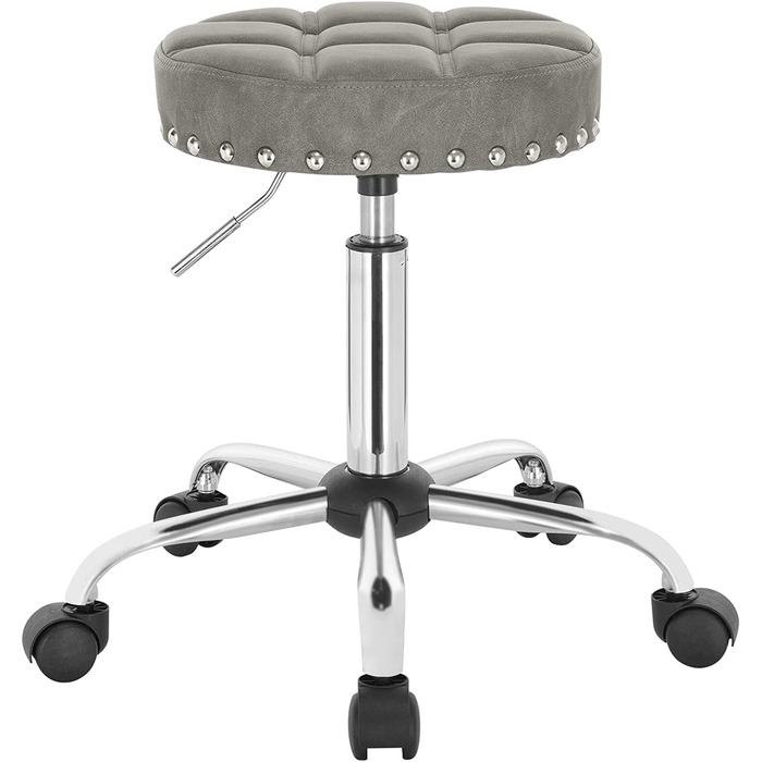 Стілець на коліщатках WOLTU BS35gr - 1 робочий стілець обертовий стілець косметичний стілець художній стілець регульований по висоті обертається 51-67 см штучна шкіра i