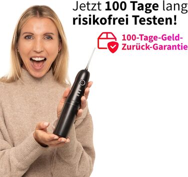 Munddusche AQUADENT A2 | Бездротова | Для дому та в дорогу | Water Flosser | Ефективне очищення міжзубного простору | 3 програми | Чорний