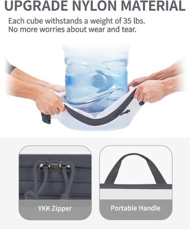 Набір органайзерів для валізи ECOHUB (6 шт), компресійні дорожні сумки-кубики з переробленої сітчастої тканини для рюкзака та ручної поклажі, сірий колір