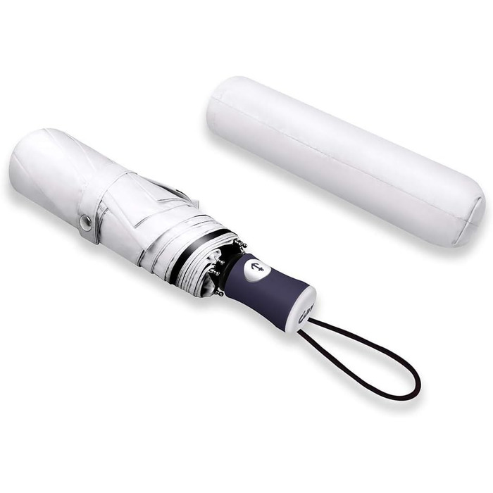 Компактні кишенькові парасольки CUBY Міні-штормозахисна вітрозахисна ультрафіолетова автоматична парасолька відкривати/закривати для туристичного бізнесу (білий, 8 ребер)