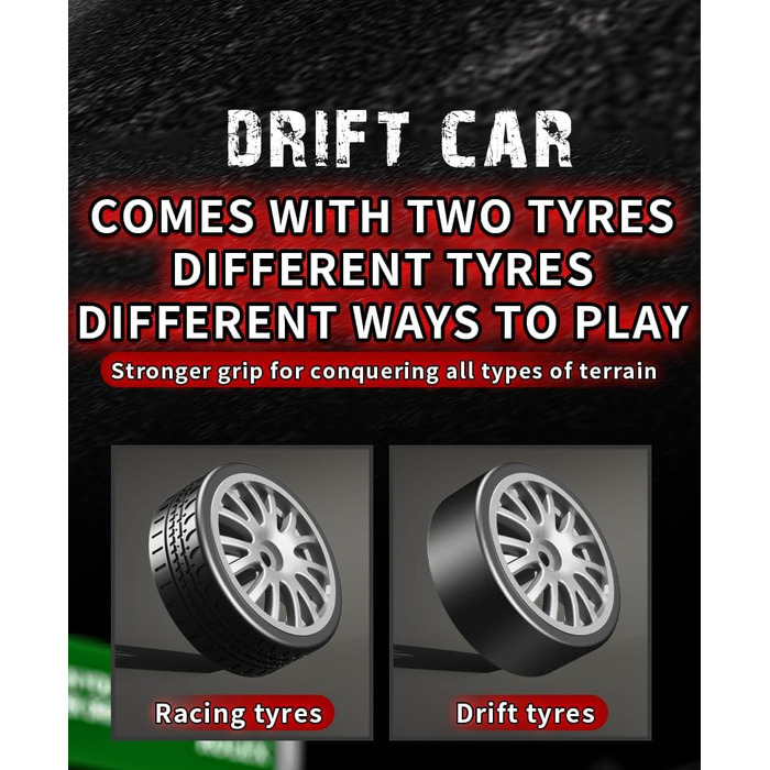 RC Дрифт-кар 1:20 для дітей, 2.4Ghz, LED, 15км/год, 4WD, червоний (2 батареї)