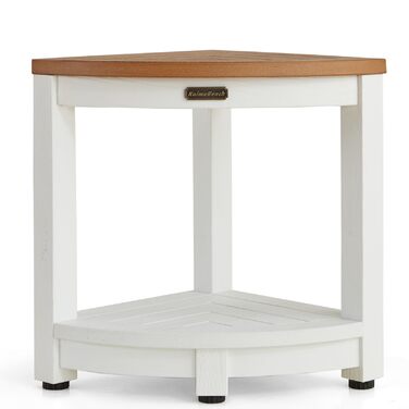 Крісло для душу Eck-Duschhocker, водонепроникне, Polyholz, біле/коричневе, з регульованими ніжками, антиковзне, для ванної кімнати