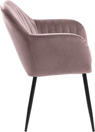 AC Design Furniture Стілець для їдальні Wendy, рожевий/чорний, велюр/метал, 57x61x83 см