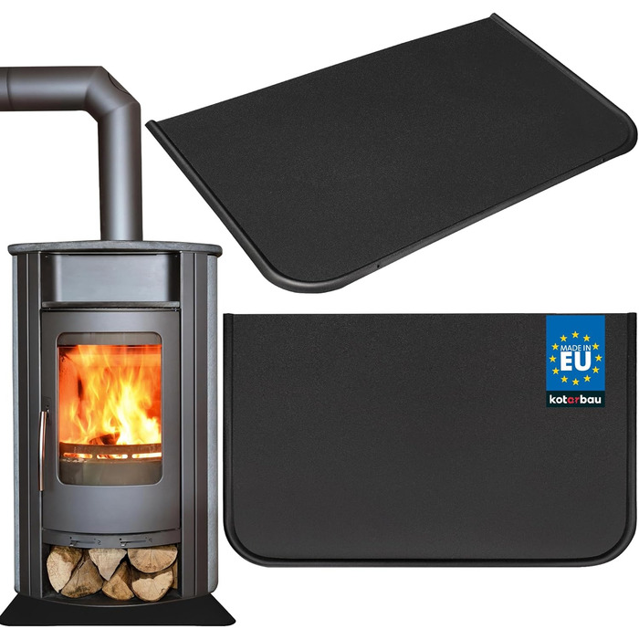 Підставка під камін KOTARBAU® з порошкового покриття, сталь, 30 x 50 см (Чорний)