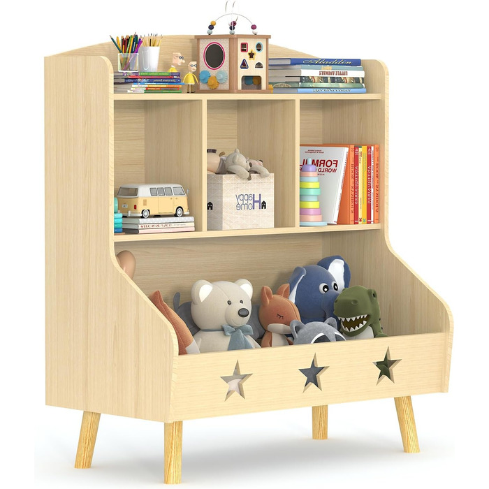 Дитяча полиця для іграшок та книг Garden 4 you, 3 відкриті полиці, 63x30x60 см (Білий/Бежевий)