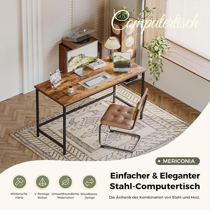 Комп'ютерний стіл Mericonia 120 см, ігровий стіл для невеликих приміщень, білий стіл для дому та офісу, стіл для студентів