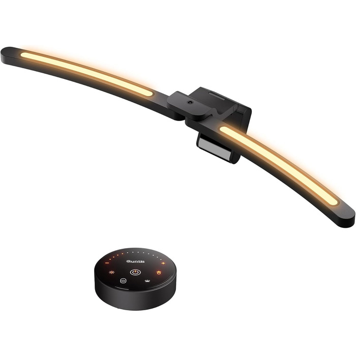 Quntis Лампа для монітора з регулюванням кута та пультом дистанційного керування, 66 см, тепле світло, авто-диммування, без мерехтіння, захист від блакитного світла, настільна лампа