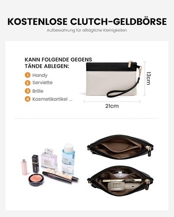 LOVEVOOK Сумка для ноутбука, жіноча велика водонепроникна сумка-шоппер з PU шкіри, для роботи, навчання, 15.6 дюймів (Чорний+бежевий)