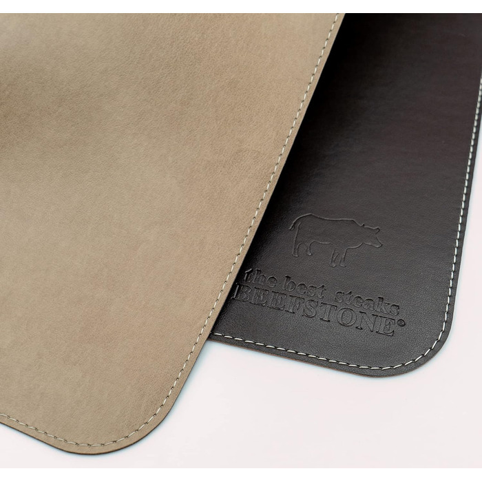 Набір скатертин BEEFSTONE® 6 шт. з PU шкіри, чорно-бежевий, 40x30 см | Водостійкі, легко миються | Скатертини, підставки під посуд