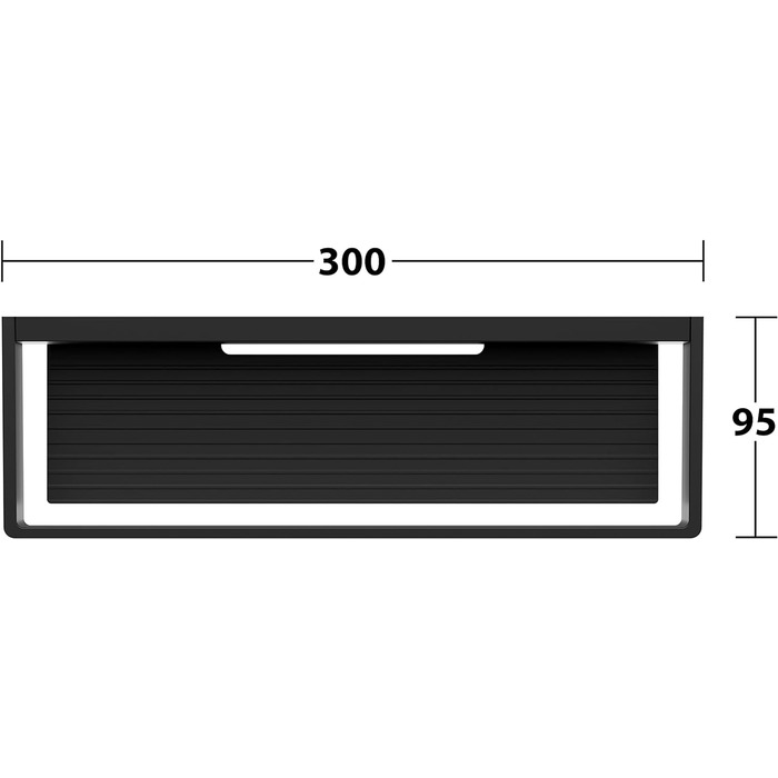 Душовий кошик Keuco металевий, матовий чорний, приховане кріплення, 9,5x30x6,7 см, настінний у душовій кабіні, душова полиця Edition 11