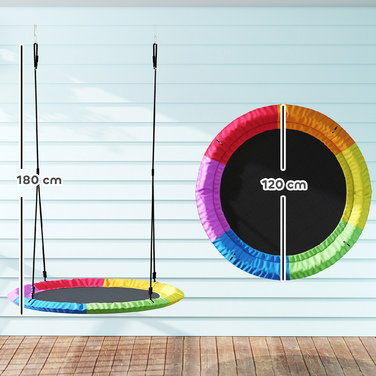 Дитяча гойдалка-гніздочко з регулюванням висоти, Ø 120 см, витримує до 300 кг, для дітей віком 3-8 років, розміри 120 x 120 x 180 см, багато кольорів
