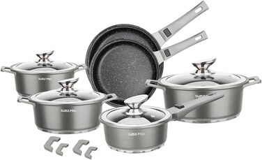 Набір посуду Swiss Pro на 14 предметів для індукції - сірий