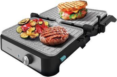 Електричний гриль Cecotec Rock'nGrill 1500 Stone Ceramic Mix з керамічним покриттям та знімними каменями, 1500 Вт