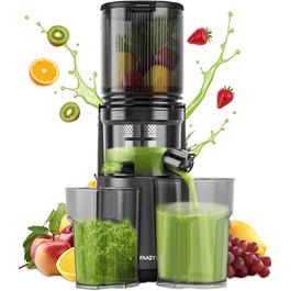 Електричний соковитискач для цілих овочів та фруктів, 130 мм, з широкою подачею, легкий у чищенні, чорний