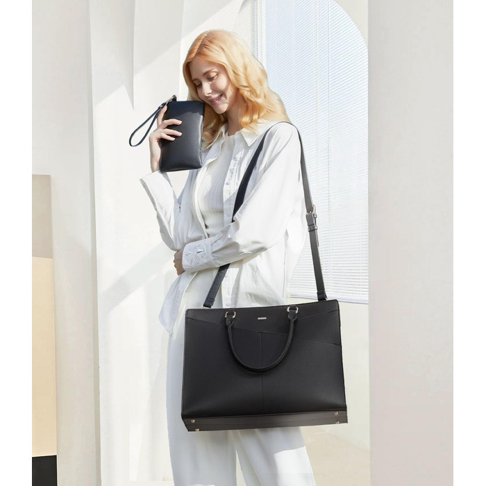 Сумка для ноутбука 17 дюймів LOVEVOOK: жіноча сумка-шоппер, робоча/шкільна сумка, велика сумочка на плече, чорна