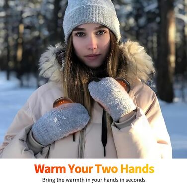 Електричні грілки для рук, 2 шт. - багаторазові, з 3 режимами нагріву, для дітей та дорослих (сірий)