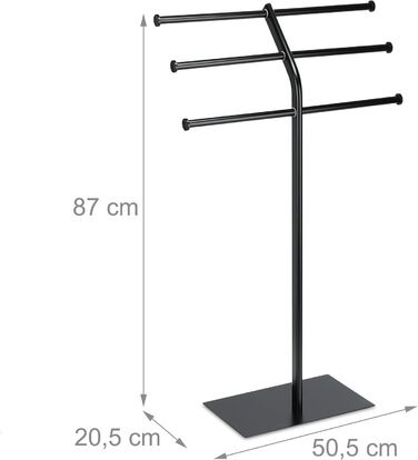 Рушникосушка, 3 полюси, окремостоячі, праска, HBT 87x50.5x20.5 см, чорний