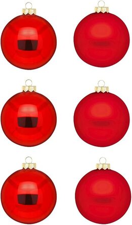 Інге скляні різдвяні кулі / красиві скляні ялинкові кулі / 30 куль в картонній коробці ялинкові прикраси ялинкові прикраси ялинкові кулі (веселий червоний / червоний блиск / матовий)