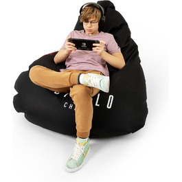 Подушка для сидіння Diablo Gaming Beanbag XXL з наповнювачем Ігрове крісло Дитяча крісло-мішок Крісло-мішок для дитячої кімнати Вітальні EPS Намистини Поліестер 110 см х 100 см (чорний)