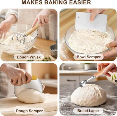 Набір для закваски та випікання хліба: силіконові banneton-кошики (2 шт.), закваска для приготування хліба