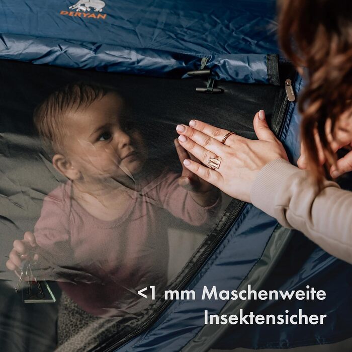 Дитяче ліжечко Deryan від народження до 4,5 років - Pop Up Baby Tent з москітною сіткою та сумкою, 136x84x62см (Navy)